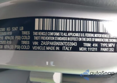 2022 Alfa Romeo Stelvio Ti Awd from USA, damaged, VIN ZASPAKBNXN7D33943